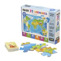 BabyGames пазл-карта мира 32эл. Напольный. +обучающие карточки.
