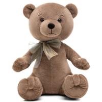 Игрушка мягкая "Медведь Эдди, с бантом" цвет: бежево-серый, 30 см