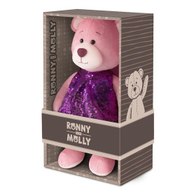 Мягкая Игрушка Ronny&Molly, Мишка Молли в Платье с Пайетками, 21 см,