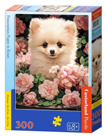 Puzzle-300 "Щенок шпица в цветах"
