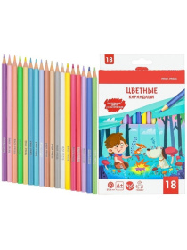 Карандаши цв. пастельные ВЕСЁЛЫЙ ПИКНИК пластик,набор,гекс.18цв., гриф.d=2,8мм,