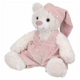 Мягкая Игрушка RELANA, Мишка в розовом ночном колпаке и комбинезоне, 20 см