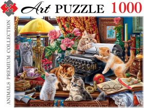 Artpuzzle. ПАЗЛЫ 1000 элементов. КОТЯТА В КАБИНЕТЕ