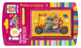 Умные кубики. Шумелки. 6 штук. Мчимся на машинах, на блистере