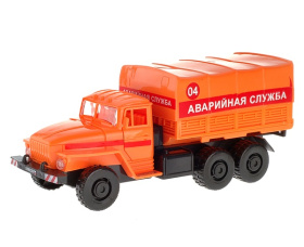 Машинка инерционная "АВТОRus", грузовой автомобиль "АВАРИЙНАЯ СЛУЖБА", в/к 24*11*10 см. Открываются