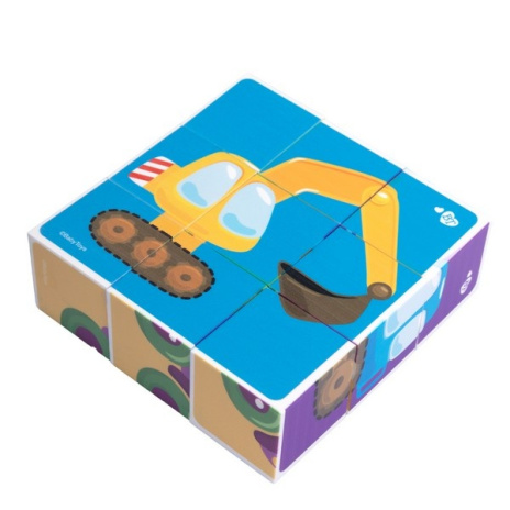 Кубики пластмассовые "На стройке" 9 шт Baby Toys, в/к