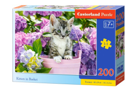 Puzzle-200 "Котенок в корзине"