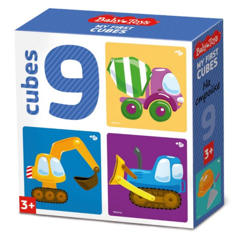 Кубики пластмассовые "На стройке" 9 шт Baby Toys, в/к