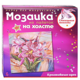 Мозаика из пайеток на холсте "Лилии"
