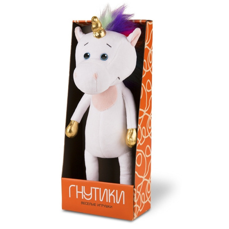 Игрушка мягкая на металлическом каркасе из серии "Гнутики", Единорожек Радуга, 22 см