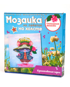 Мозаика из пайеток на холсте "Мышка"