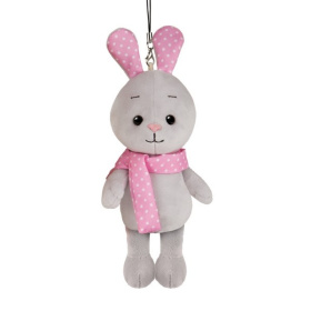 Мягкая Игрушка Maxitoys Luxury, Кролик Серый с Цветными Ушками, 13 см