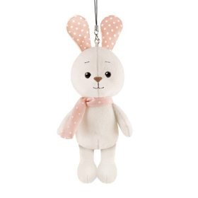 Мягкая Игрушка Maxitoys Luxury, Кролик Белый с Цветными Ушками, 13 см