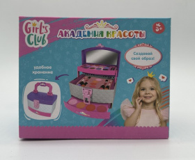 Косметика для детей "Girl's Club", в наборе: тени, блеск для губ, помада для губ, румяна, лак для но