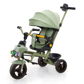 Велосипед трехколесный Slider с ручкой управления, надувные колеса 10 и 8 дюймов Велосипед трехколесный Slider с ручкой управления, надувные колеса 10 и 8 дюймов