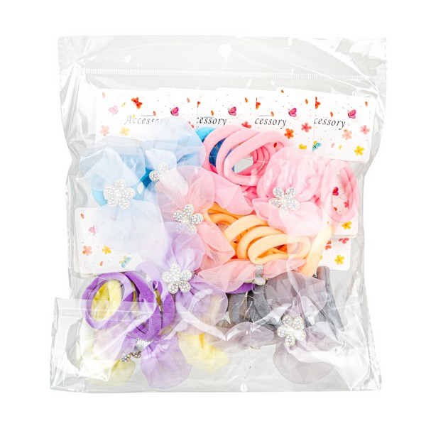 Резиночки для волос "Цветочек", 3 шт. на подвесе, (12 подвесов в наборе)