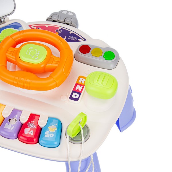 Центр развивающий Elefantino "Веселые гонки": игровой столик (25*25*21см), пианино, руль, светофор