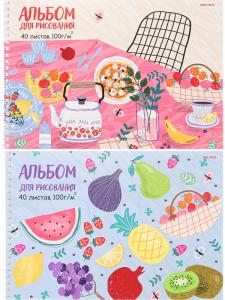 Альбом для рисования А4 40л. Летнее застолье, гребень, 29,2*19,8*0,9 см