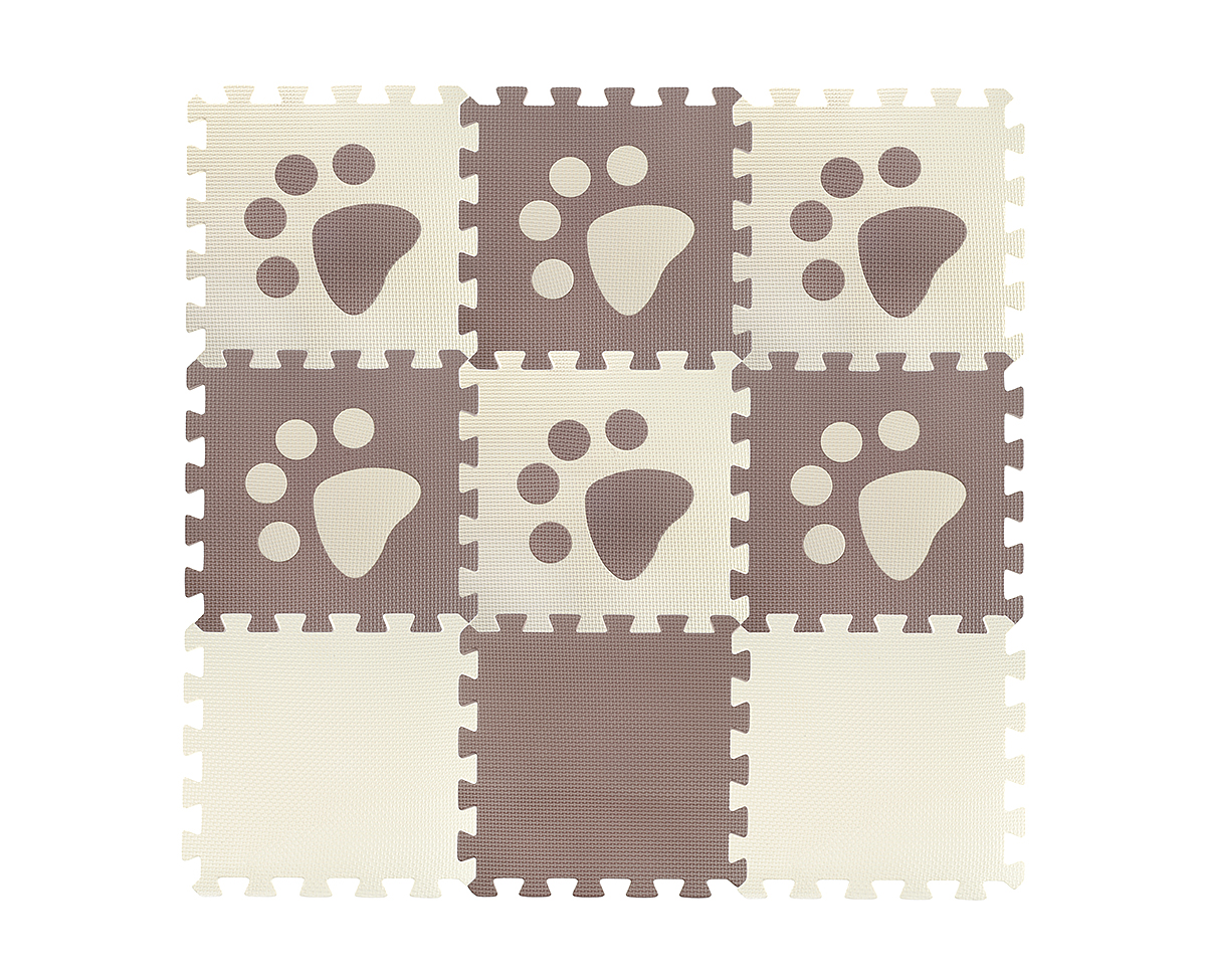 Коврик-пазл мягкий EVA "Лапка""Elefantino" 9 элементов