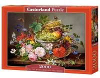Puzzle-2000 "Натюрморт с цветами и фруктами"