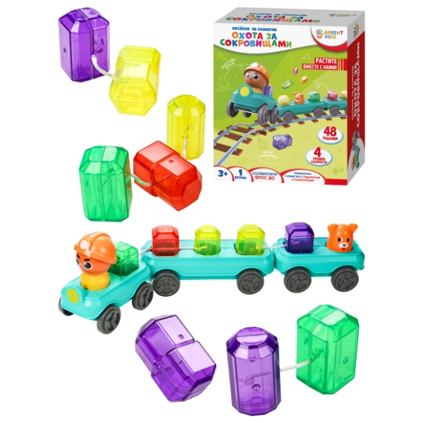 Игрушка развив. – головолом.Весёлое IQ-развит.Охота за сокров.(4 уровня слож,48 заданий), в/к 7*15*1
