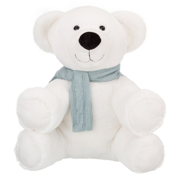 Полярный мишка в шарфике, 36 см