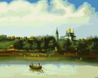 Картина по номерам холст на подрамнике 40*50 см "Вид города Романова-Борисоглебска со стороны Волги"