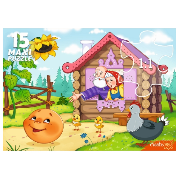 Макси-пазлы 15 элементов"Колобок" Макси-пазлы 15 элементов"Колобок"