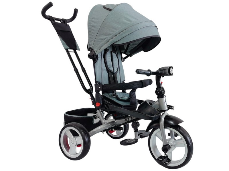 Велосипед трехколесный SLIDER, колёса EVA 12 и 10", фара, корзинка, сумочка