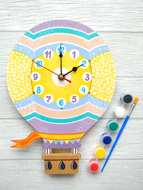 Сувенирный набор для творчества Часы-раскраска "Воздушный шар"