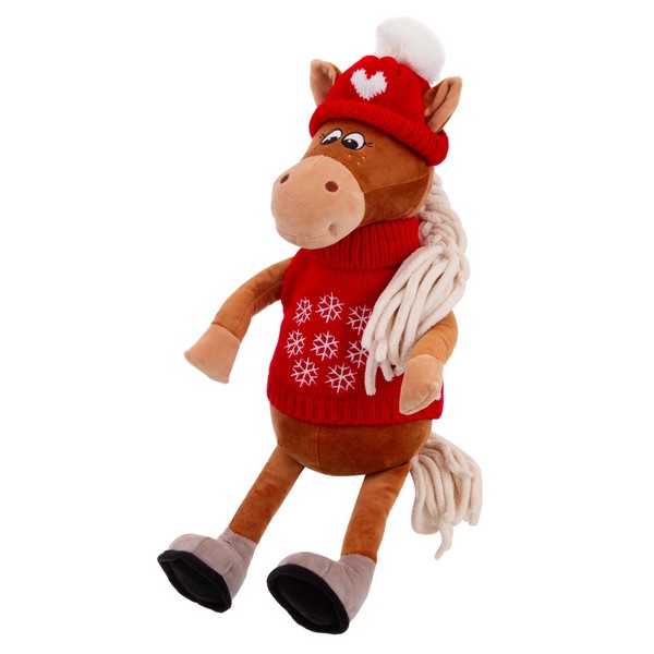 Игрушка мягконабивная ТМ "Relana" Лошадка в шапочке и свитере Тиффани, 25 см