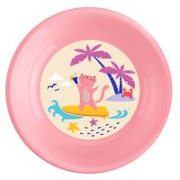 Тарелка глубокая детская с декором 18,5 см, цвет: розовый