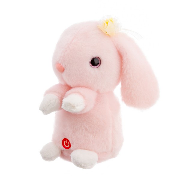Игрушка-повторюшка "Зайка" 17 см, режимы: танец, музыка, запись, 6 цветов в ассортименте