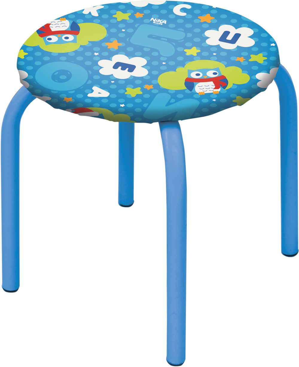 Табурет с совятами на синем