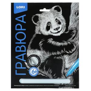 Гравюра Классика большая с эффектом серебра "Озорная панда"