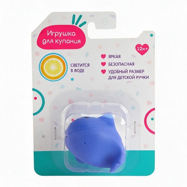 Игрушка для купания "Китенок", размер 6,5*7*5 см, светится в воде Игрушка для купания "Китенок", размер 6,5*7*5 см, светится в воде
