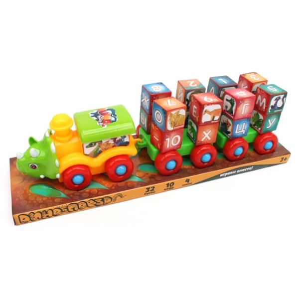 Набор "Поезд" паровозик с кубиками