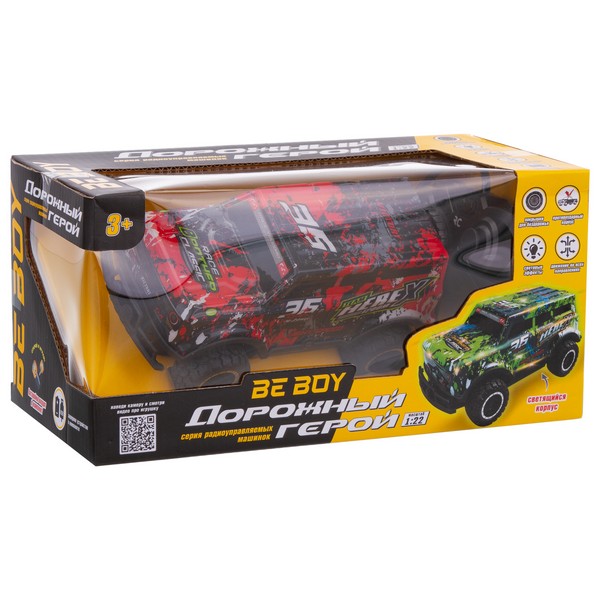 Машинка на пульте радиоуправления "ВеВоу", противоударный светящийся корпус