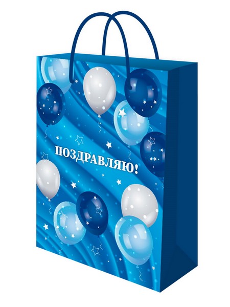 Optima Пакет подарочный с глянц.лам. 22*31*10 см (ML) Шары, 128г (соб.разр)