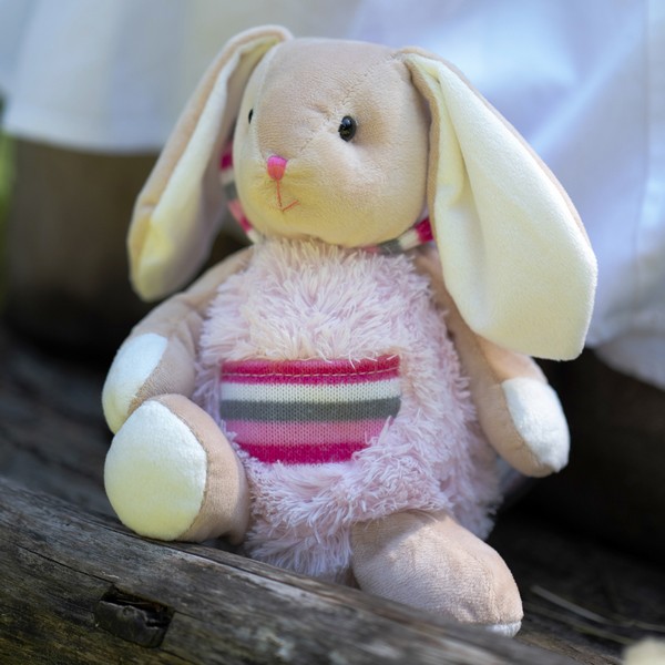 Мягкая Игрушка RELANA, Зайка в меховом розовом худи с карманом, 19 см Мягкая Игрушка RELANA, Зайка в меховом розовом худи с карманом, 19 см