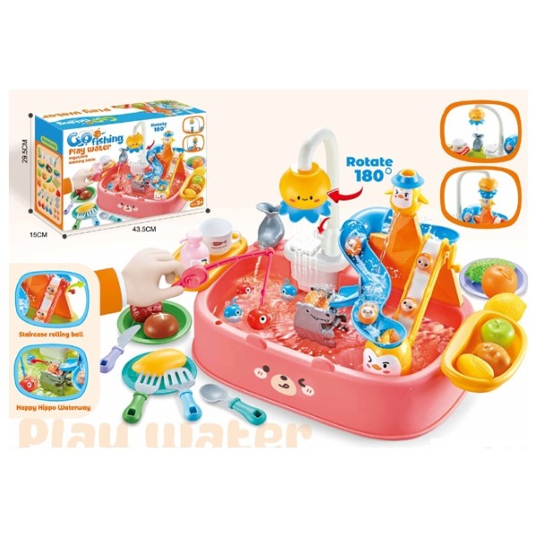 Набор "Развивающий" рыбалка, горки, продукты, посуда, фигурки, фонтанчик Набор "Развивающий" рыбалка, горки, продукты, посуда, фигурки, фонтанчик