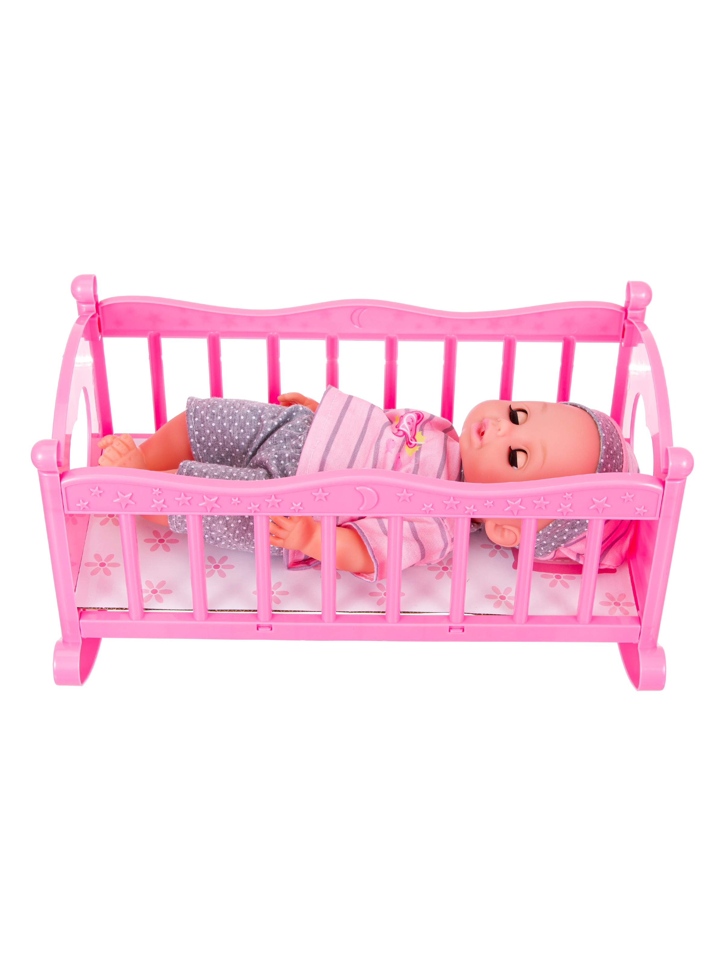 Набор Girl's Club "Маленькая мама", в комплекте: пупс 30 см, кроватка, стульчик, аксессуары