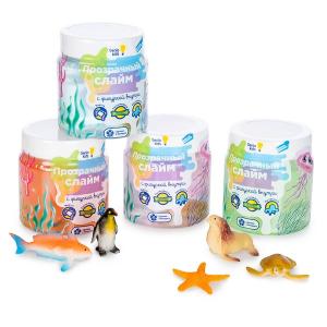 Игрушка "Мялка-жмялка", прозрачная с фигуркой, в банке
