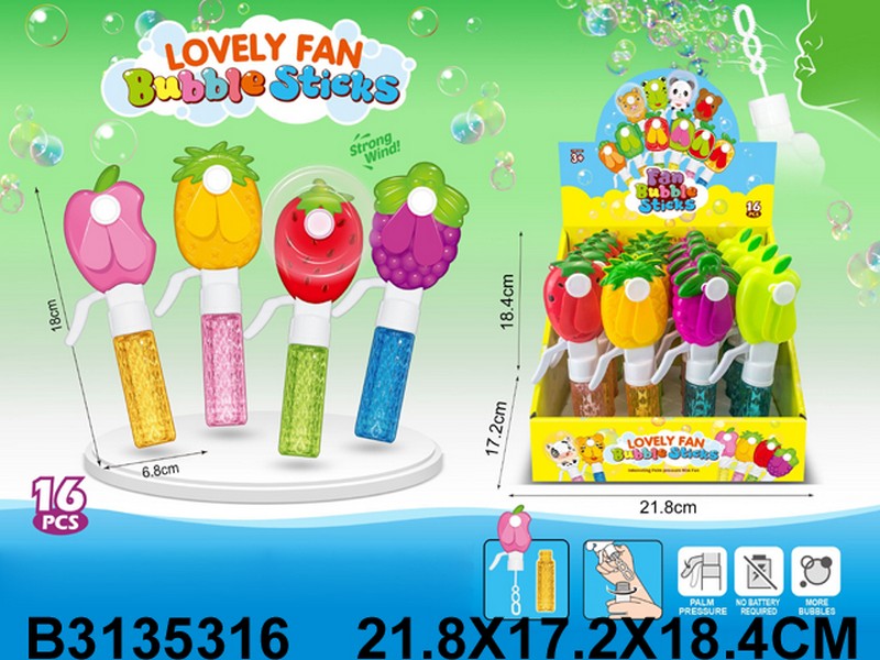 Пузыри мыльные "Фрукты" кратность продажи 16 шт.