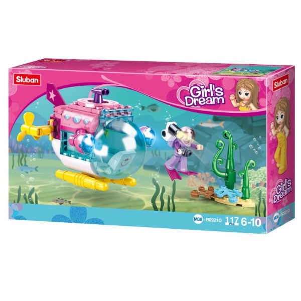 Конструктор "Розовая мечта. Подводная лодка" 117 деталей, 1 фигурка