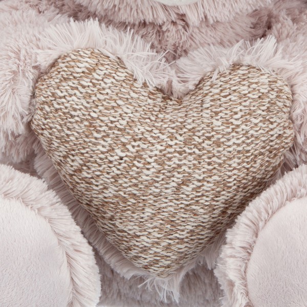 Заяц бежевый с сердцем, 15 см