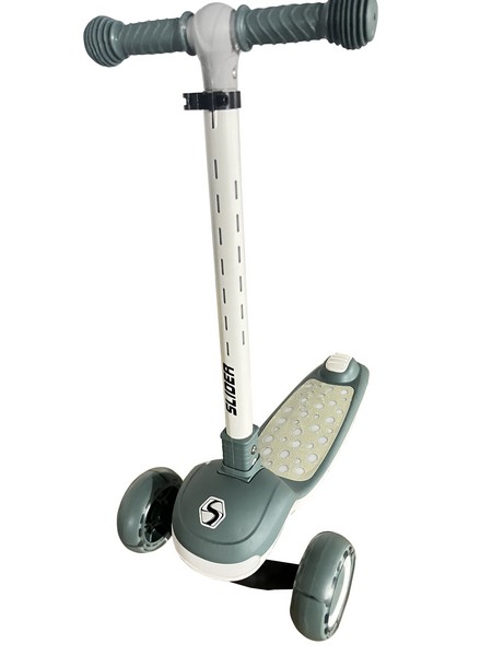 Самокат трехколесный Slider, светящиеся полиуретановые колёса и платформа, руль складной