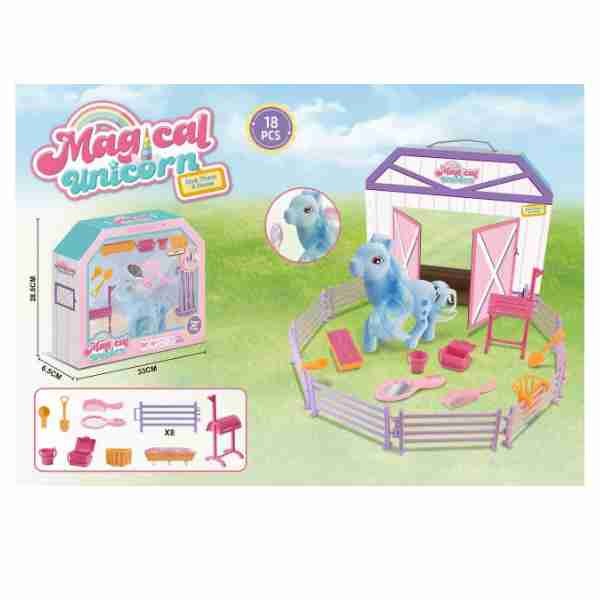 Набор "Конюшня" лошадка, аксессуары, манеж