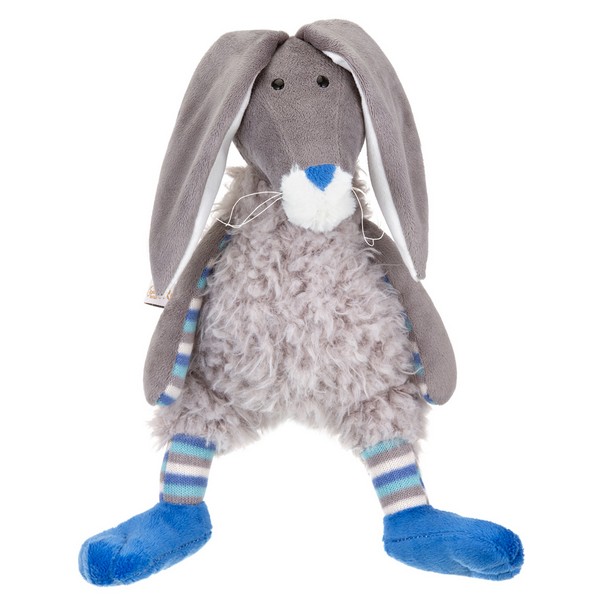 Мягкая Игрушка RELANA, Зайчик в меховом костюме с вязанными деталями, 27 см