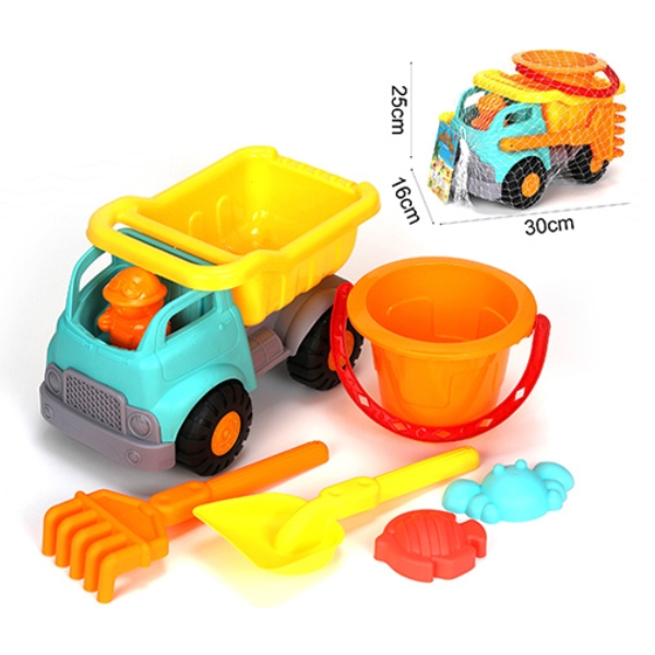 Набор "Песочный" (грузовик, ведерко, совок, грабли, 2 формочки)